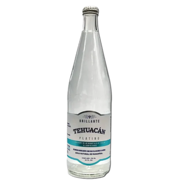 Tehuacan Agua Natural Platino 710ml de 12 VIDRIO